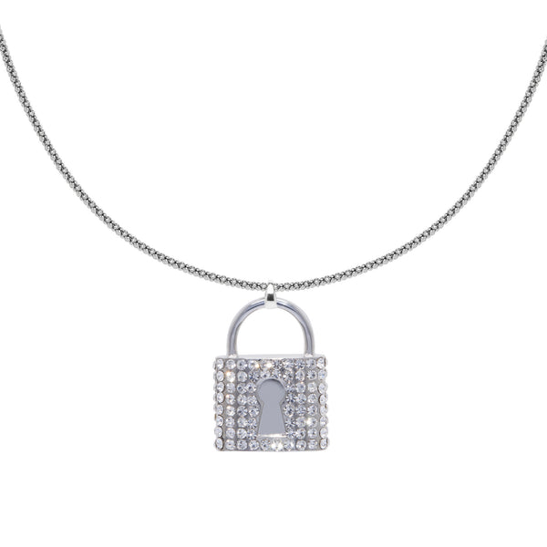 Bling Lock Charm Necklace