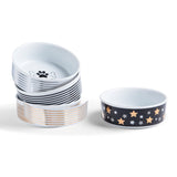 Ceramic Dog Bowl - Metallic Stars